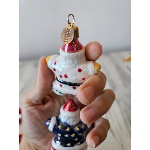 Vintage radko Santa totem American star ornaments double dangling glass tree - Picture 8 of 8